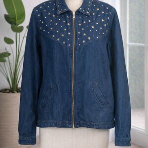 Mureli Denim jacket Gold Embellished  size S VTG